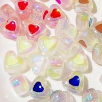 Harpiks smykker Perler, Resin, Heart, du kan DIY & emalje, flere farver til valg, 17x15mm, 10pc'er/Bag, Solgt af Bag