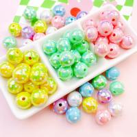 Plated Acrylic Beads, Round, DIY & enamel, more colors for choice, 16mm, 10PCs/Bag, Sold By Bag