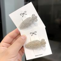 Alligator Hair Clip Zinc Alloy Carrot plated & for woman & with rhinestone nickel lead & cadmium free Sold By PC