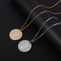 304 Stainless Steel Necklace Flat Round Vacuum Ion Plating oval chain & for woman Length Approx 19.7 Inch Sold By PC
