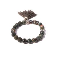 Zinc Alloy Bracelet with Natural Stone & Elastic Thread Tassel Bohemian style & for woman Inner Approx 50mm Sold By PC