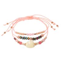 Zinc Alloy Bracelet with Natural Stone & Polyester Cord plated Bohemian style & for woman Length Approx 6-11 Inch Sold By PC