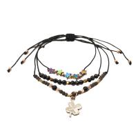 alliage de zinc bracelet, avec Seedbead & cordon de polyester, Placage, multicouche & style folk & pour femme, plus de couleurs à choisir, Longueur Environ 6-11 pouce, Vendu par PC