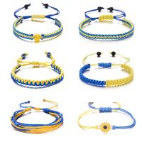 cordon de polyester bracelet, avec alliage de zinc, unisexe & tressé & styles différents pour le choix, Longueur:Environ 6.29-13.38 pouce, Vendu par PC