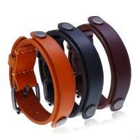 Cowhide Bracelet, with Tibetan Style, plated, punk style & for man, more colors for choice, 18mm, Length:Approx 10.2 Inch, Sold By PC