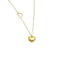 Titanium Steel Necklace with 2inch extender chain Heart real gold plated fashion jewelry & for woman & hollow Length Approx 15.7 Inch Sold By PC