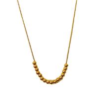 Titanium Steel Necklace, with 2inch extender chain, Bean, real gold plated, snake chain & for woman, Length:Approx 15.7 Inch, Sold By PC
