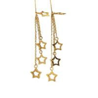 Мода Fringe Серьги, Нержавеющая сталь 304, Звезда, плакированный настоящим золотом, ювелирные изделия моды & Женский & отверстие, 100mm, продается Пара