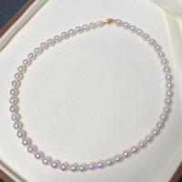 Freshwater Pearl Brass Chain Necklace, Pérolas de água doce, with cobre, joias de moda & para mulher, branco, 7-8mm, comprimento Aprox 45 cm, vendido por PC