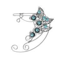 Fashion Earring Cuff and Wraps Zinc Alloy with turquoise & Crystal & Plastic Pearl fashion jewelry & for woman nickel lead & cadmium free Sold By PC