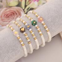 Gemstone Bracelets, Natural Stone, with Shell Pearl & 304 Stainless Steel, with 5cm extender chain, fashion jewelry & for woman, more colors for choice, Length:Approx 18 cm, Sold By PC