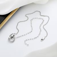 Sterling Silber Halsketten, 925er Sterling Silber, Modeschmuck & für Frau, frei von Nickel, Blei & Kadmium, 15mm, Länge:ca. 17.72 ZollInch, verkauft von PC