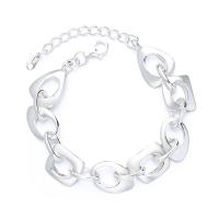 925 Sterling Silver Bangle Bracelet, with 1.18inch extender chain, bright silver color plated, fashion jewelry & for woman, nickel, lead & cadmium free, Length:Approx 6.69 Inch, Sold By PC