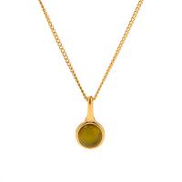 Stainless Steel Jewelry Necklace 304 Stainless Steel with Cats Eye with 1.97inch extender chain 18K gold plated fashion jewelry & for woman golden 2.31mm Sold Per Approx 16.34 Inch Strand