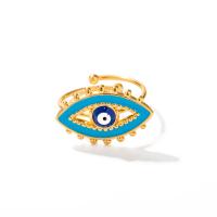 Bijoux Finger Evil Eye Anneau, Acier inoxydable 304, bijoux de mode & pour femme & émail, Vendu par PC