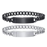Stainless Steel Jewelry Bracelet, 304 Stainless Steel, Vacuum Ion Plating, fashion jewelry & for man, more colors for choice, Length:Approx 8.27 Inch, Sold By PC