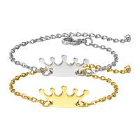 Acier inoxydable 304 bracelet d'enfants, avec 1.97inch chaînes de rallonge, couronne, bijoux de mode & pour les enfants & styles différents pour le choix, plus de couleurs à choisir, Longueur:Environ 4.72 pouce, Vendu par PC