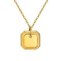 Stainless Steel Jewelry Necklace, 304 Stainless Steel, with 1.97inch extender chain, Vacuum Ion Plating, fashion jewelry & for woman, golden, 15mm, Length:Approx 17.72 Inch, Sold By PC