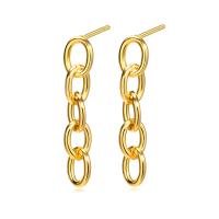 Stainless Steel Drop Earring, 304 Stainless Steel, Vacuum Ion Plating, fashion jewelry & for woman, golden, 28x6.20mm, Sold By Pair