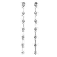 Cubic Zirconia Micro Pave Brass Earring plated micro pave cubic zirconia & for woman nickel lead & cadmium free 65mm Sold By Pair