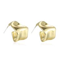 Brass Stud Earring, gold color plated, fashion jewelry & for woman, nickel, lead & cadmium free, 13x18mm, Sold By Pair