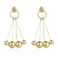 Brass Drop Earring, Round, gold color plated, fashion jewelry & for woman, nickel, lead & cadmium free, 31mm, Sold By Pair