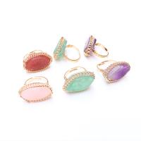 Brass Finger Ring with Natural Stone Oval plated fashion jewelry nickel lead & cadmium free Inner Approx 21mm Sold By PC