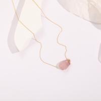 Messing Halskette, mit Naturstein, mit Verlängerungskettchen von 5cm, plattiert, Modeschmuck, keine, frei von Nickel, Blei & Kadmium, Länge:38 cm, verkauft von PC