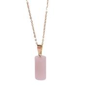 Brass Necklace, with Natural Stone, with 5cm extender chain, Column, plated, fashion jewelry, more colors for choice, nickel, lead & cadmium free, Length:40 cm, Sold By PC