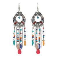 Zinc Alloy Drop Earrings with Seedbead plated fashion jewelry nickel lead & cadmium free Sold By Pair