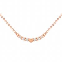 Messing Halskette, Herz, plattiert, für Frau & mit Strass, keine, Länge:ca. 18.1 ZollInch, verkauft von PC