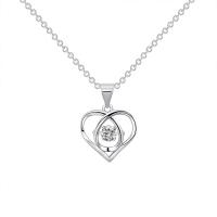 Messing Halskette, Herz, plattiert, für Frau & mit Strass & hohl, keine, 14mm, Länge:ca. 16-18 ZollInch, verkauft von PC