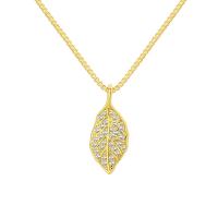Brass Necklace with 2inch extender chain Leaf plated box chain & for woman & with rhinestone Length Approx 18.1 Inch Sold By PC