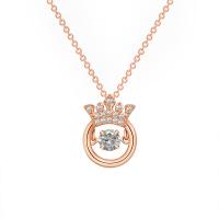 Messing Halskette, Krone, plattiert, für Frau & mit Strass & hohl, keine, 14mm, Länge:ca. 16-18 ZollInch, verkauft von PC