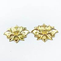 DIY Jewelry Supplies, Iron, Lotus, gold color plated, for woman, 24x35mm, Sold By PC