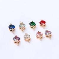 Brass Jewelry Connector, KC gold color plated, DIY & micro pave cubic zirconia, more colors for choice, nickel, lead & cadmium free, 5x10mm, 10PCs/Bag, Sold By Bag