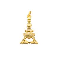 Cubic Zirconia Micro Pave Brass Pendant Tower gold color plated fashion jewelry & DIY & micro pave cubic zirconia & for woman golden Approx 3.5mm Sold By PC