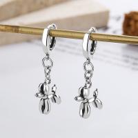 925 Sterling Silver Lever Back Earring, Dog, Antique finish, fashion jewelry & for woman, nickel, lead & cadmium free, 22mm, Sold By Pair