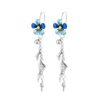 925 Sterling Silver Drop &  Dangle Earrings Flower Antique finish fashion jewelry & for woman & epoxy gel nickel lead & cadmium free 14mm Sold By Pair