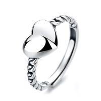 925 Sterling Silver Finger Rings Heart Antique finish fashion jewelry & for woman nickel lead & cadmium free 8mm Sold By PC