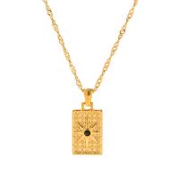 Stainless Steel Jewelry Necklace, 304 Stainless Steel, with 2.17inch extender chain, 18K gold plated, fashion jewelry & for woman & with rhinestone, golden, 21mm, Length:Approx 16.34 Inch, Sold By PC
