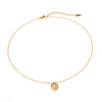 Stainless Steel Jewelry Necklace, 304 Stainless Steel, with Shell, with 2.17inch extender chain, 18K gold plated, fashion jewelry & for woman, golden, 14.10mm, Length:Approx 16.14 Inch, Sold By PC