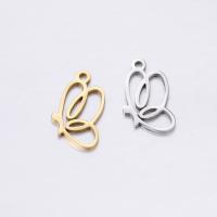 Stainless Steel Animal Pendants, 304 Stainless Steel, Butterfly, Vacuum Ion Plating, fashion jewelry & DIY, more colors for choice, 10x17mm, 5PCs/Bag, Sold By Bag