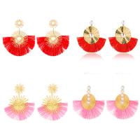 Tibetan Style Drop Earrings, with Nylon & Plastic Pearl, fashion jewelry & different styles for choice & for woman, more colors for choice, nickel, lead & cadmium free, Sold By Pair
