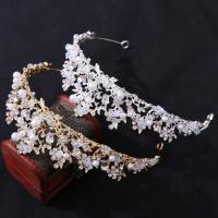 Bridal Tiaras Zinc Alloy with Crystal & Plastic Pearl fashion jewelry & for woman & with rhinestone nickel lead & cadmium free Inner Approx 160mm Sold By PC