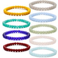Glass Beads Bracelet, handmade, fashion jewelry & Unisex, more colors for choice, 6mm, Sold Per Approx 7.48 Inch Strand