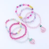 Children Bracelet & Bangle Resin 6 pieces & for children multi-colored Inner Approx 45mm Sold By Set