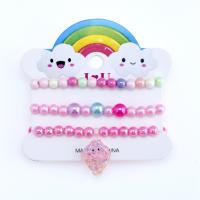 Children Bracelet & Bangle Resin three pieces & for children multi-colored Inner Approx 45mm Sold By Set