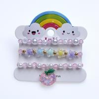 Children Bracelet & Bangle, Plastic, three pieces & for children, multi-colored, Inner Diameter:Approx 45mm, Sold By Set