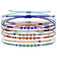 Seedbead Bracelet, with Knot Cord & Crystal, handmade, Bohemian style & adjustable & for woman, more colors for choice, Length:Approx 4-32 cm, Sold By PC